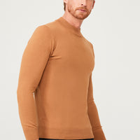 Camel Half Turtleneck Regular Fit Knit Sweater