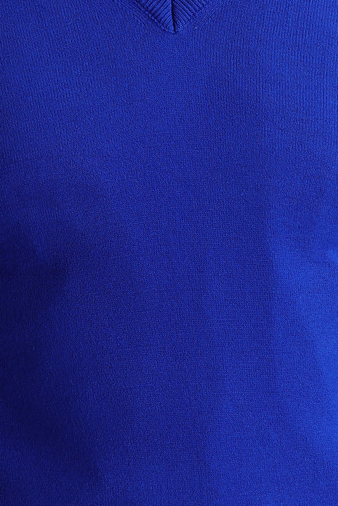 Kobalt Mavi V Yaka Regular Fit Triko Kazak