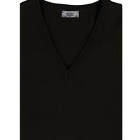 Black Plus Size V-Neck Knitted Sweater