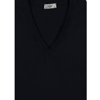 Medium Navy Plus Size V-Neck Knit Sweater