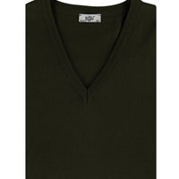 Medium Khaki Plus Size V-Neck Knit Sweater