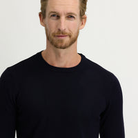 Medium Navy Crew Neck Regular Fit Knitted Sweater