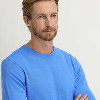 Light Blue Crew Neck Regular Fit Knitted Sweater