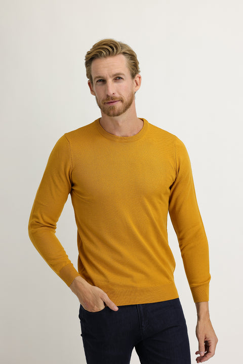 Safran Bisiklet Yaka Regular Fit Triko Kazak