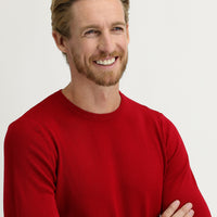 Red Crew Neck Regular Fit Knitted Sweater