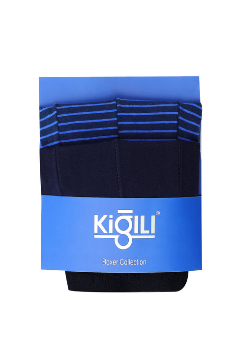 Light Blue 2-Pack Striped Supreme Cotton Boxer Set