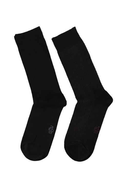 Black 2-Pack Patterned Socks