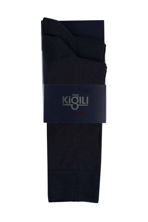 Medium Navy Blue 2-Pack Patterned Socks