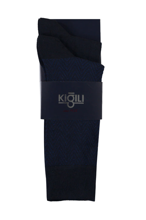 Navy Blue 2-Pack Patterned Socks