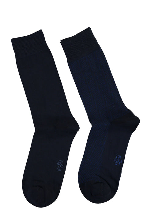 Navy Blue 2-Pack Patterned Socks