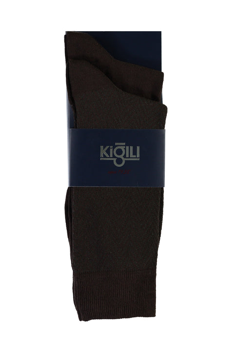 Medium Brown 2-Pack Patterned Sock Set