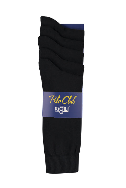 Black 5-Pack Plain Cotton Socks Set