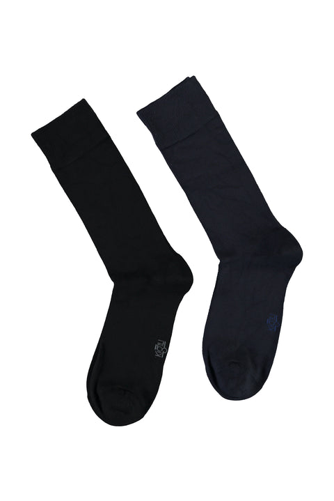 Medium Navy Blue 2-Pack Plain Bamboo Socks