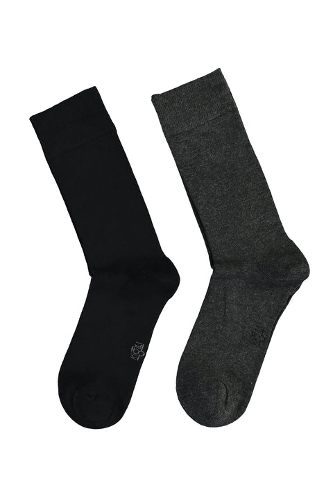 Medium Anthracite 2-Pack Plain Bamboo Sock Set
