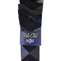 Dark Navy Blue 5-Pack Patterned Cotton Socks Set