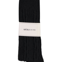 Black Patterned Knit Socks