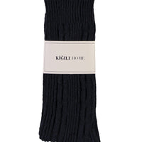 Medium Navy Patterned Knit Socks