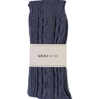 Indigo Patterned Knitted Socks