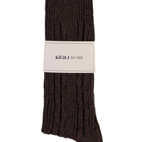 Medium Brown Patterned Knitted Socks