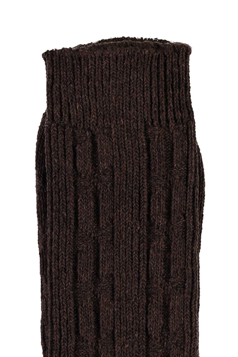 Medium Brown Patterned Knitted Socks