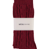 Dark Burgundy Patterned Knitted Socks