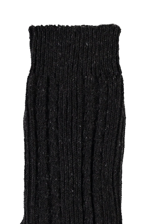 Medium Anthracite Patterned Knit Socks