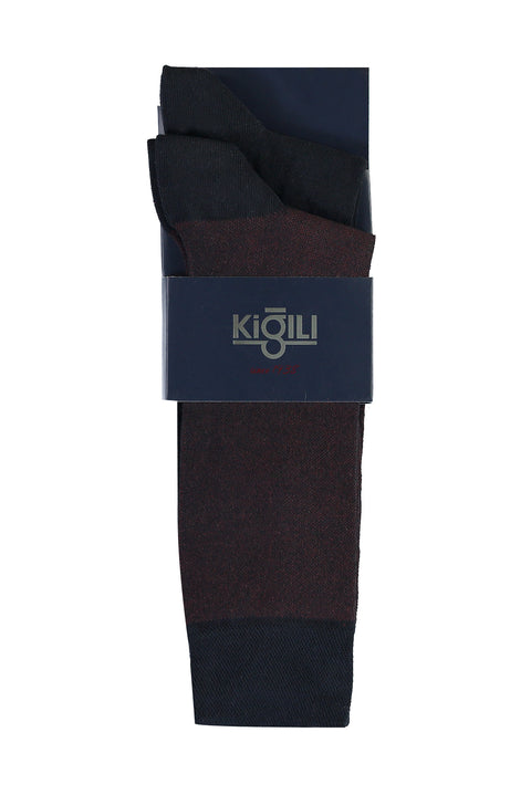 Medium Navy Blue 2-Pack Patterned Socks