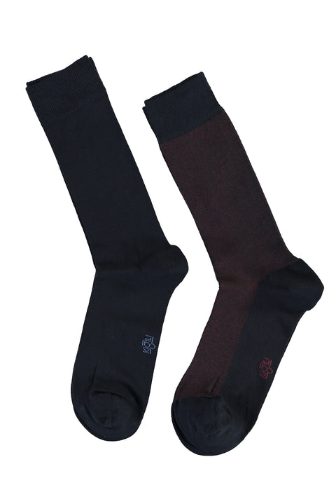 Medium Navy Blue 2-Pack Patterned Socks