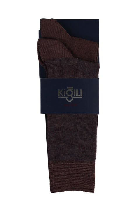 Medium Brown 2-Pack Patterned Sock Set