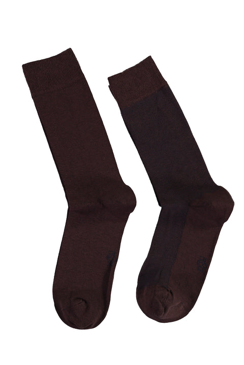 Medium Brown 2-Pack Patterned Sock Set