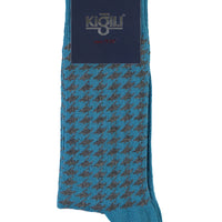 Medium Petrol Cotton Patterned Socks