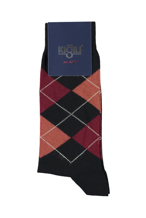 Dark Black Patterned Socks
