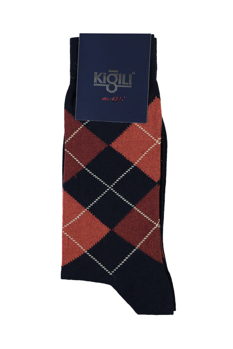 Dark Navy Patterned Socks