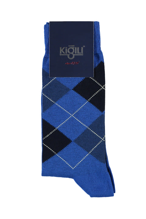 Light Navy Blue Patterned Socks