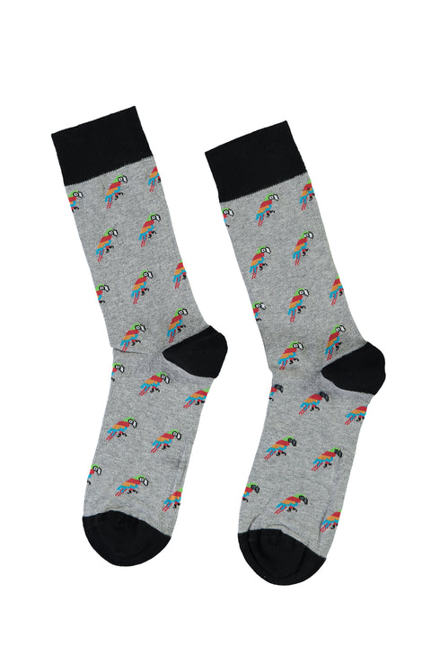 Light Grey Cotton Patterned Socks