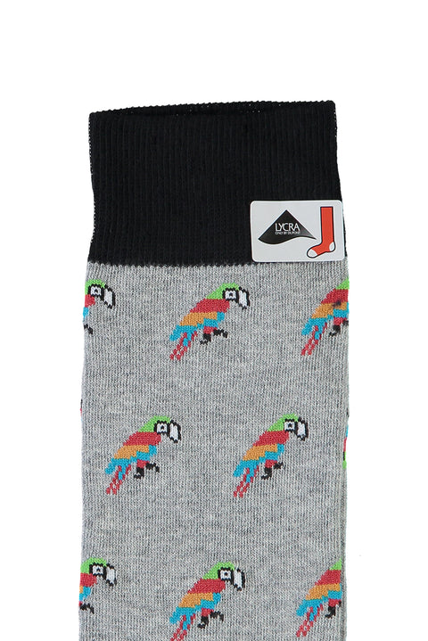 Light Grey Cotton Patterned Socks