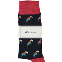Medium Navy Patterned Socks