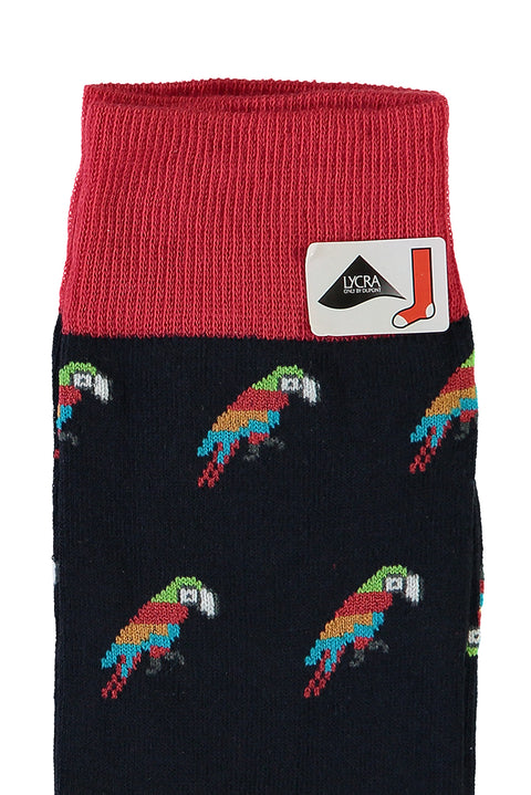 Medium Navy Patterned Socks
