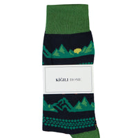 Light Blue Cotton Patterned Socks