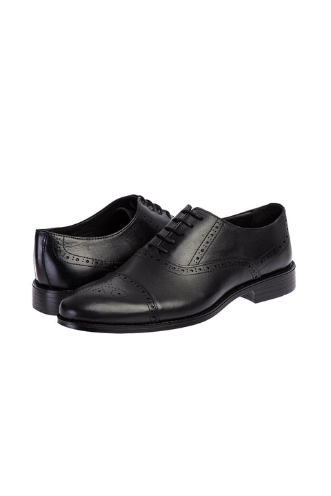 Black Classic Shoe with Studded Toe