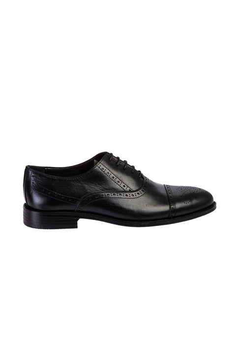 Black Classic Shoe with Studded Toe
