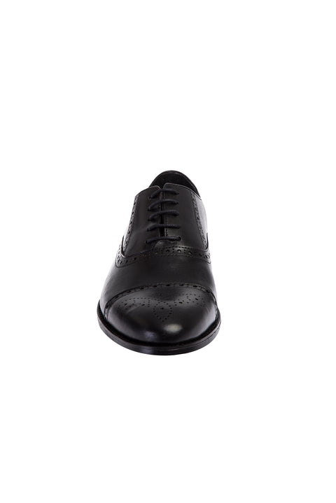 Black Classic Shoe with Studded Toe