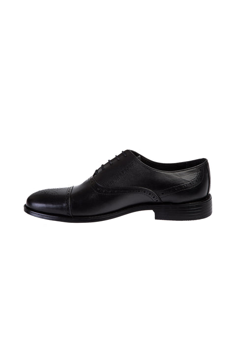 Black Classic Shoe with Studded Toe