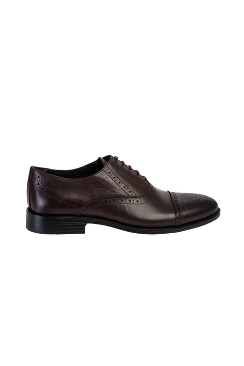 Dark Brown Classic Shoe with Studded Toe