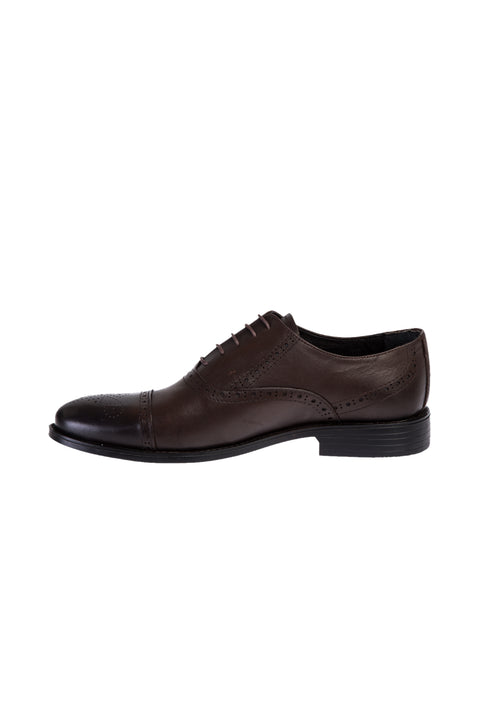 Dark Brown Classic Shoe with Studded Toe