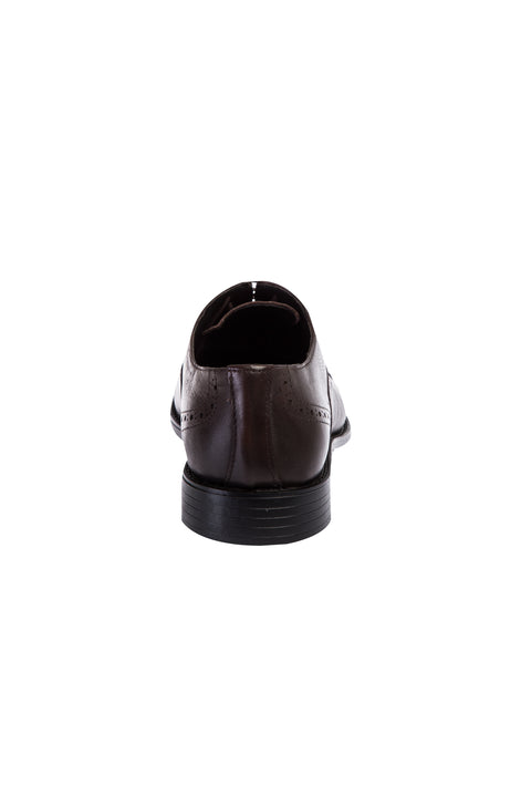 Dark Brown Classic Shoe with Studded Toe