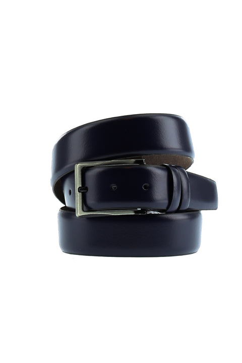 Dark Navy Plain Leather Belt