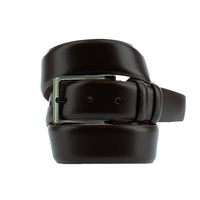 Dark Brown Plain Leather Belt