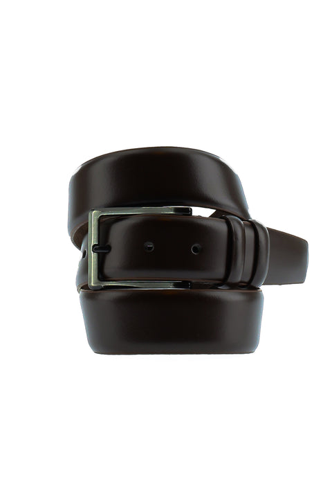 Dark Brown Plain Leather Belt
