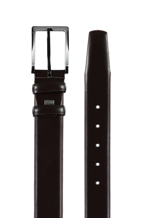 Dark Brown Plain Leather Belt